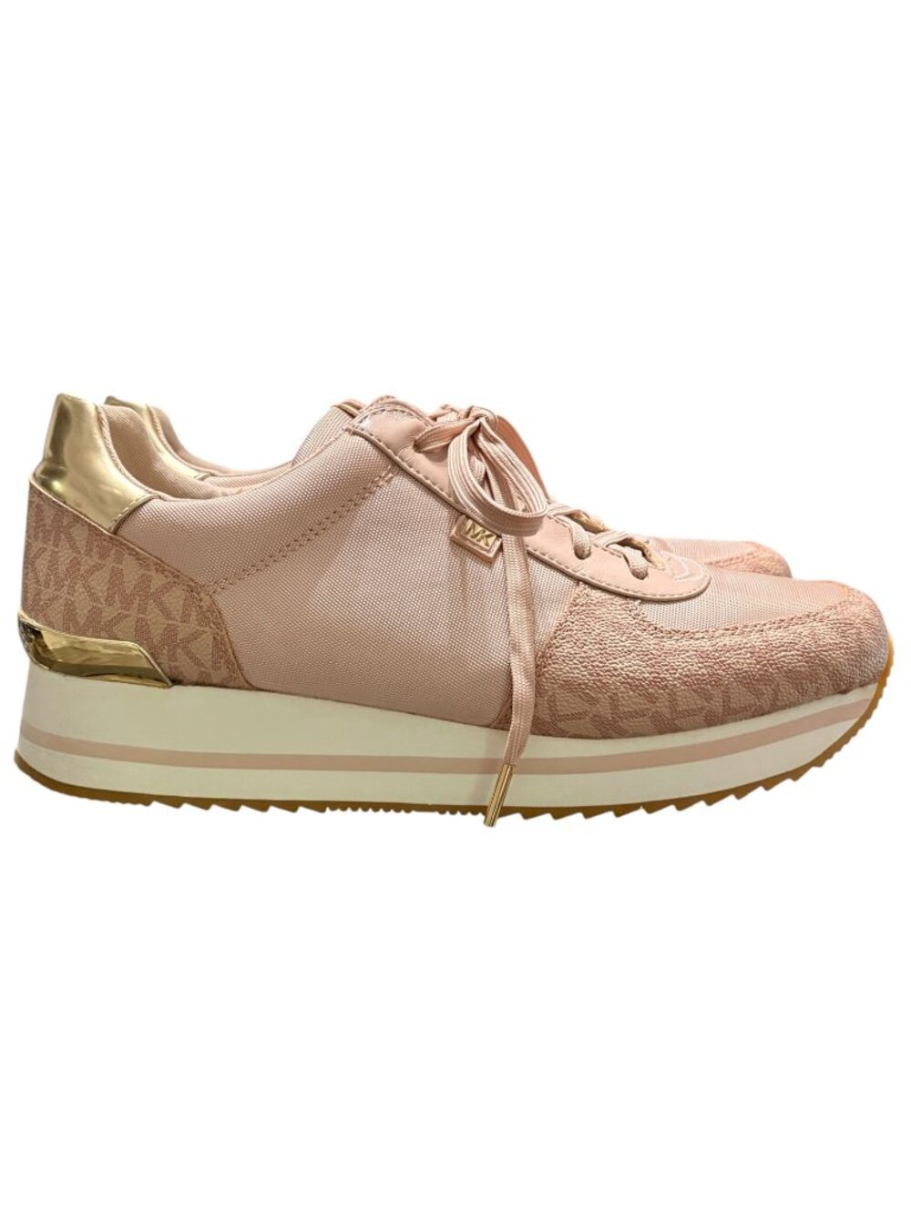 Michael Kors Monique Trainer Ballet Pink Logo Lace Up Sneakers Womens 11